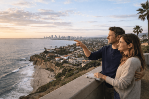 Couple enjoying a San Diego sunset