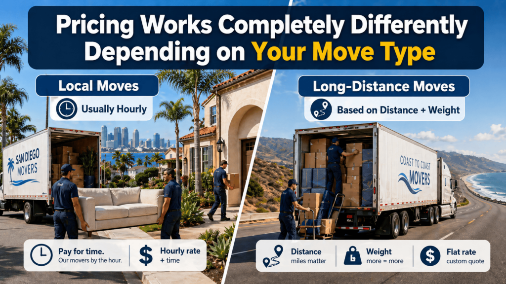 Pricing structure for local vs long-distance moves